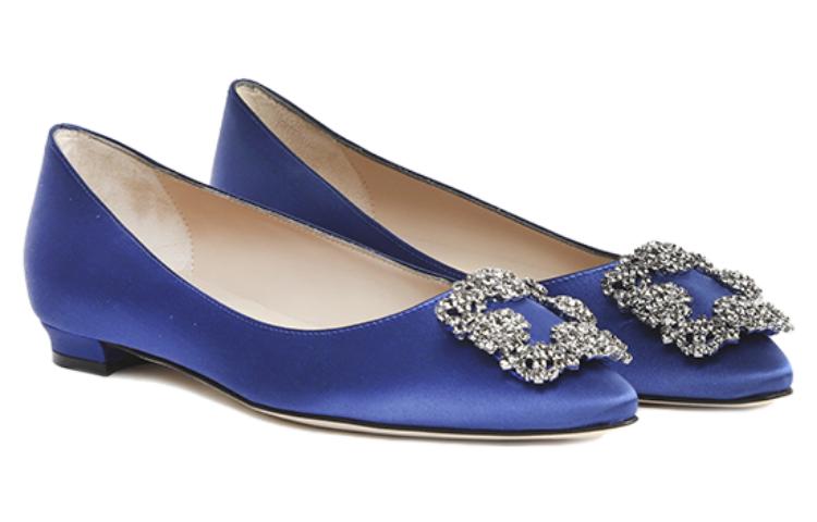 (W) Manolo Blahnik Flat 'Velvet Blue Crystal Buckle' 圖 3