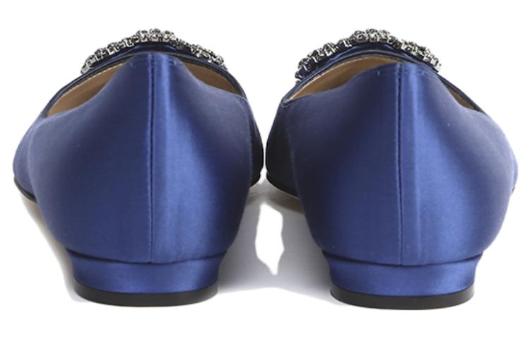 (W) Manolo Blahnik Flat 'Velvet Blue Crystal Buckle' 圖 4