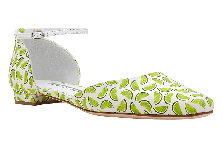 (W) Manolo Blahnik Flat 'White Green Print' 圖 3
