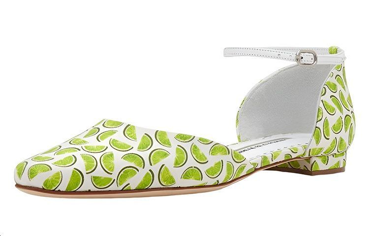 (W) Manolo Blahnik Flat 'White Green Print' 圖 4