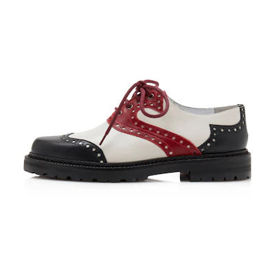 (W) Manolo Blahnik Flat Lace-Up 'Black Calfskin'
