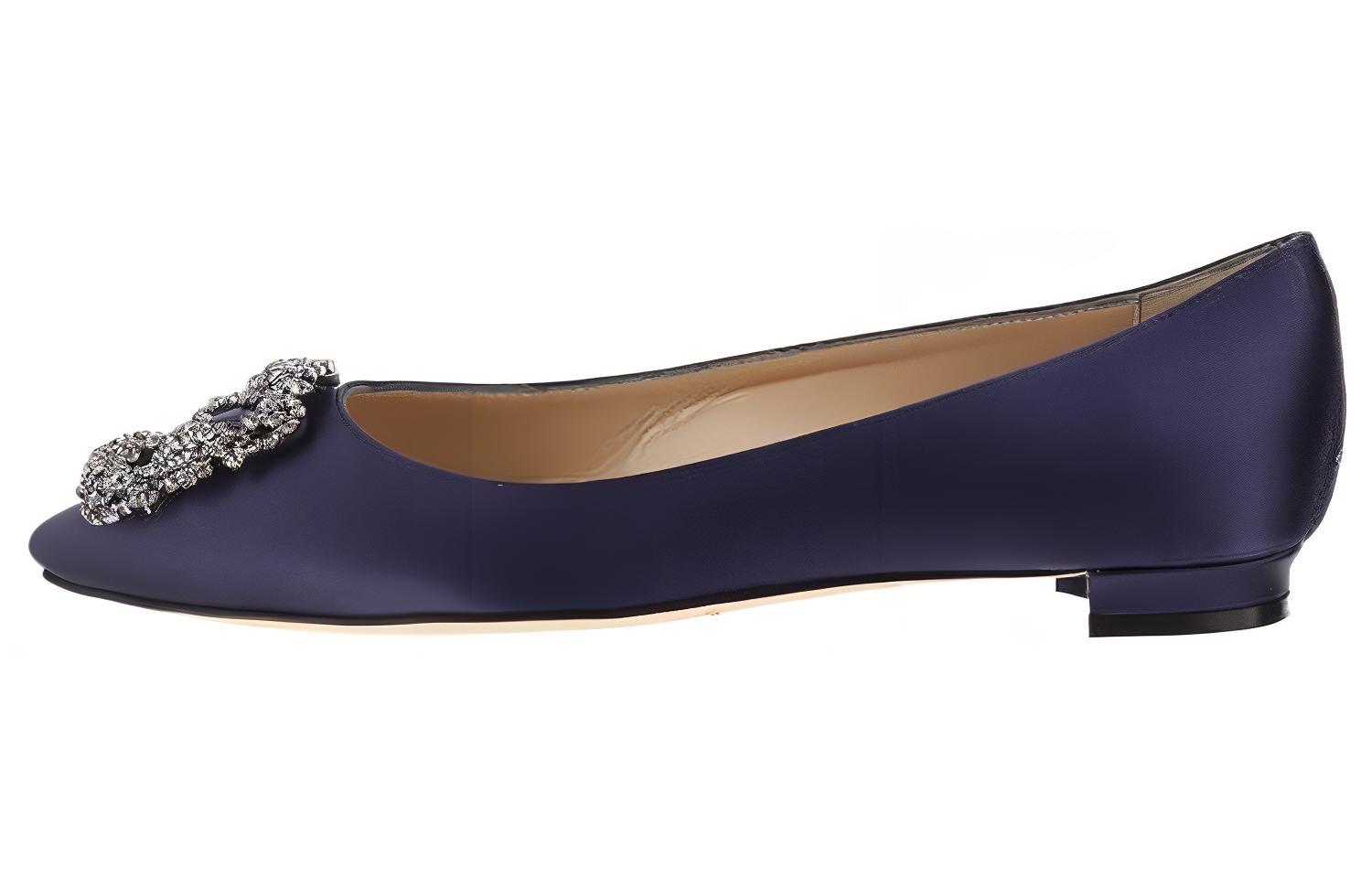 (W) Manolo Blahnik Flat Mules 'Blue Fashion'