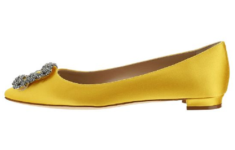 Buy (W) Manolo Blahnik Plano Punta Fina 'Hebilla de Cristal Amarilla' 9XX-0348-7307