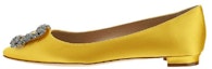 Buy (W) Manolo Blahnik Flat Toe Runcing 'Kuning Kristal Gesper' 9XX-0348-7307