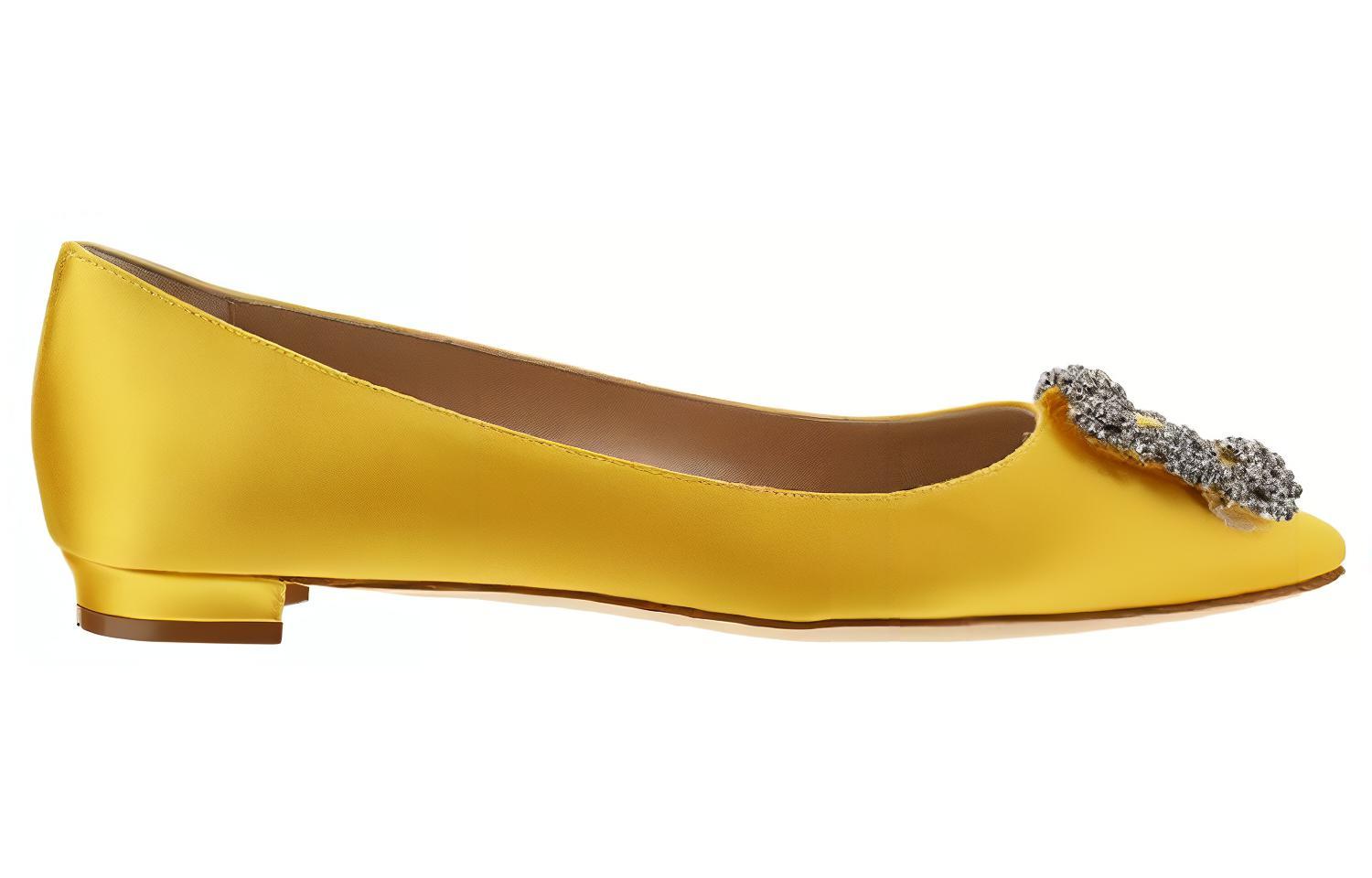 Order (W) Manolo Blahnik Plano Punta Fina 'Hebilla de Cristal Amarilla' 9XX-0348-7307