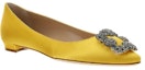 Lookbook (W) Manolo Blahnik Flat Toe Runcing 'Kuning Kristal Gesper' 9XX-0348-7307
