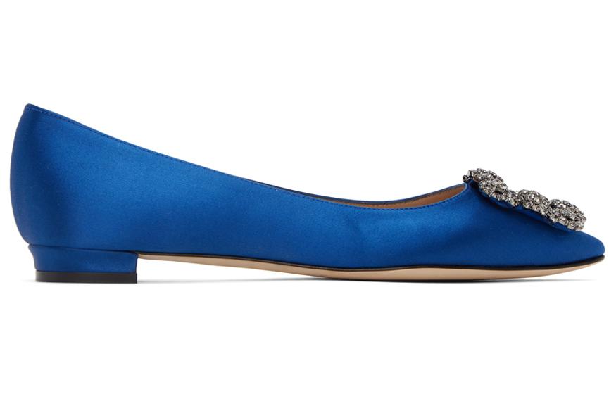 (W) Manolo Blahnik Flat Satin 'Blue Crystal' 圖 2