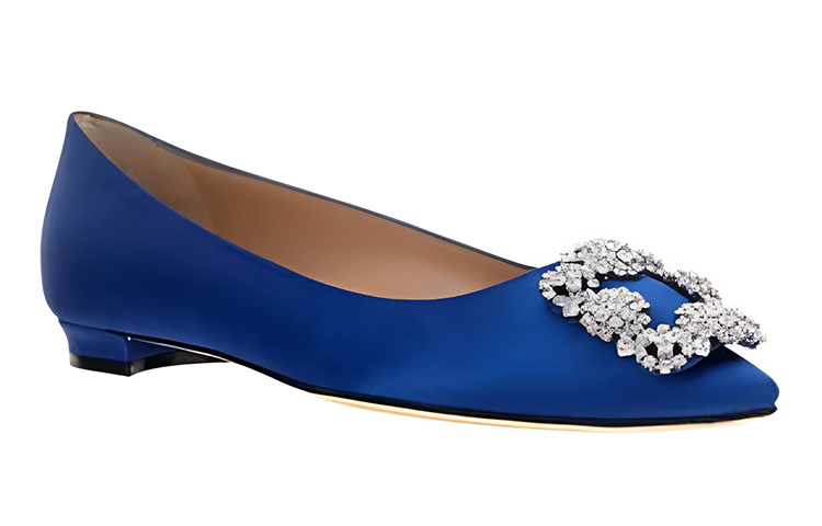 (W) Manolo Blahnik Flat Satin 'Blue Crystal' 圖 3