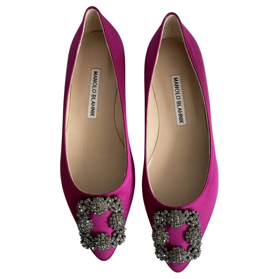 (W) Manolo Blahnik Flat Satin 'Crystal Buckle - Purple Red' 圖 4