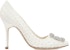 (W) Manolo Blahnik Hangisi 105 'Satin Putih' 122-2036-YEMB