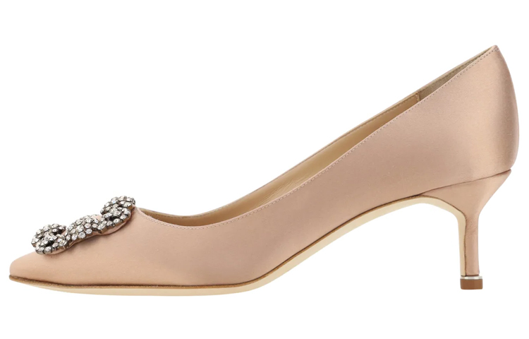 (Women) Manolo Blahnik Hangisi 5cm Heels 'Swarovski Crystal Buckle Pink' 9XX-0666-2613