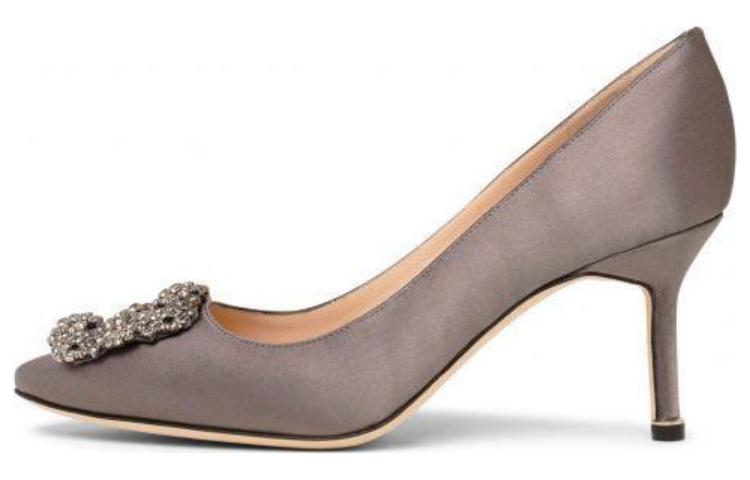 (Women) Manolo Blahnik Hangisi 70 'Comfortable Versatile Gray Stiletto' 9XX06620054
