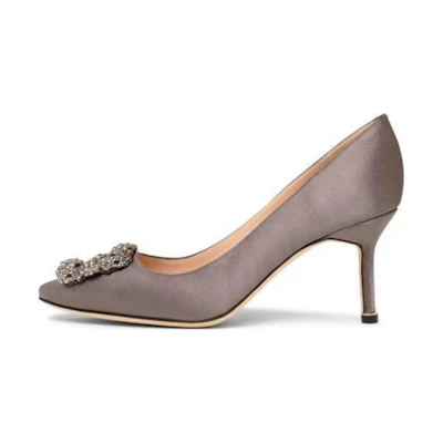 (W) Manolo Blahnik Hangisi 70 'CMFTable Versatile Gray Stiletto'