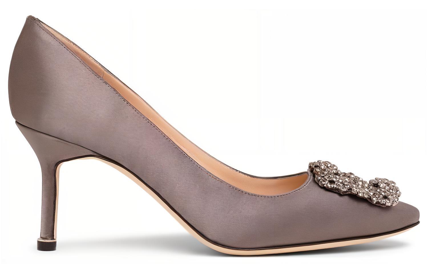 Order (W) Manolo Blahnik Hangisi 70 'Kasut Tumit Tinggi Abu-Abu Serba Boleh Selesa' 9XX06620054