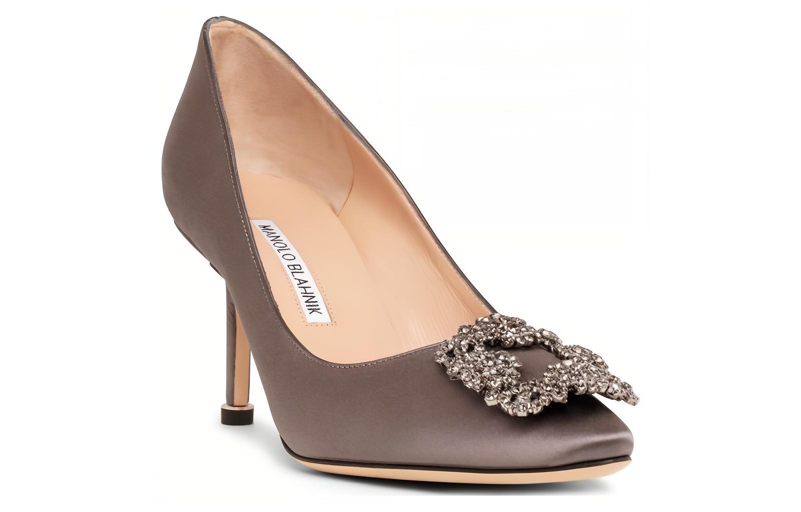 Lookbook (W) Manolo Blahnik Hangisi 70 'Kasut Tumit Tinggi Abu-Abu Serba Boleh Selesa' 9XX06620054