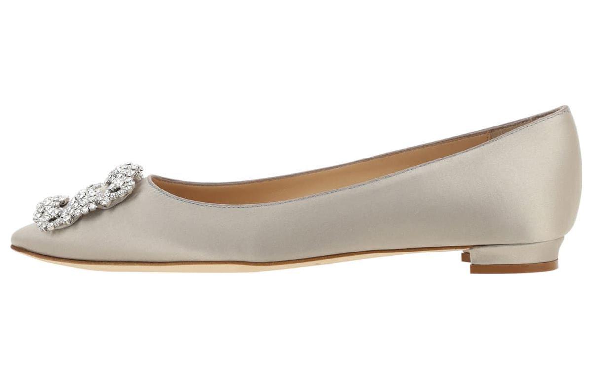 (Women) Manolo Blahnik Hangisi 'Beige Flat' 9XX-0347-0502