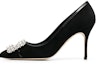 Buy (W) Manolo Blahnik Hangisi 'Black Crystal Buckle' Hitam Kristal Gesper 223-1575-0015
