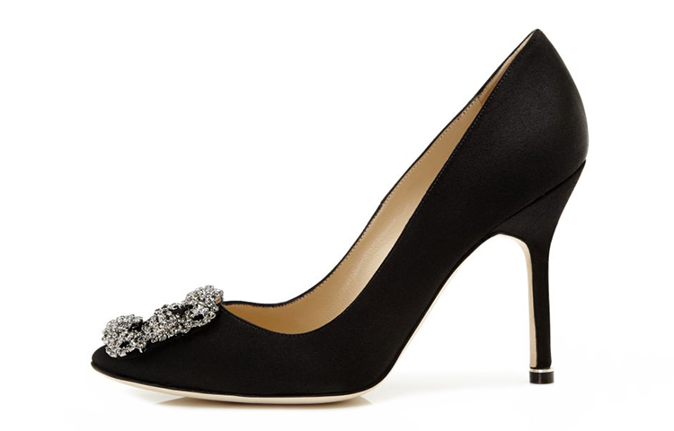 (Women) Manolo Blahnik Hangisi 'Black Crystal Buckle' 9XX-0664-0033