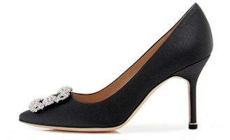 (Women) Manolo Blahnik Hangisi 'Black Crystal Buckle' 9XX-0317-0053 (Women) Manolo Blahnik Hangisi 'Black Crystal Buckle' 9XX-0317-0053