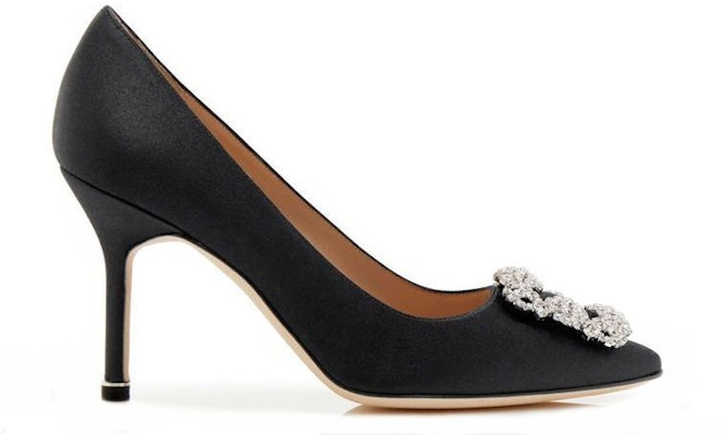 (Women) Manolo Blahnik Hangisi 'Black Crystal Buckle' 9XX-0317-0053 Order (Women) Manolo Blahnik Hangisi 'Black Crystal Buckle' 9XX-0317-0053