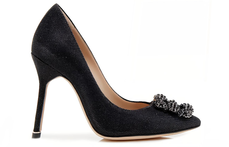 (W) Manolo Blahnik Hangisi 'Black Crystal Buckle' 圖 2