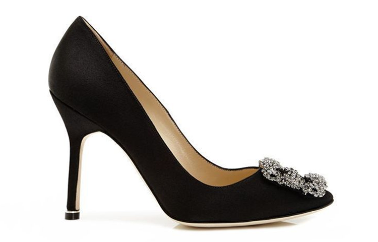 Order (W) Manolo Blahnik Hangisi 'Black Crystal Buckle' - Gesper Kristal Hitam 9XX-0664-0033