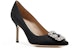 (W) Manolo Blahnik Hangisi 'Black Kristal Gesper' 9XX-0317-0053