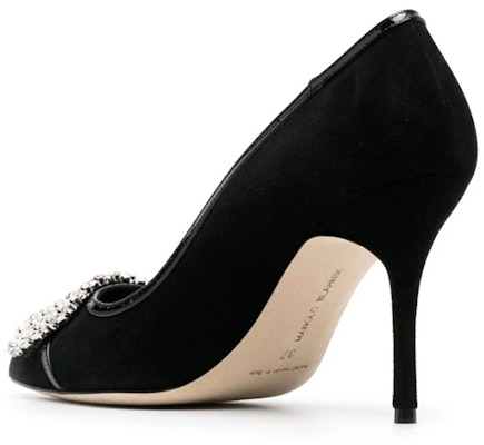 (Women) Manolo Blahnik Hangisi 'Black Crystal Buckle' 223-1575-0015 Shop (Women) Manolo Blahnik Hangisi 'Black Crystal Buckle' 223-1575-0015