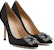 (W) Manolo Blahnik Hangisi 'Black Crystal Buckle' - Gesper Kristal Hitam 9XX-0664-0033