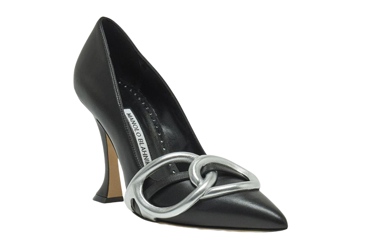 (W) Manolo Blahnik Hangisi 'Black Nappa Leather' 圖 2