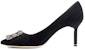(W) Manolo Blahnik Hangisi 'Satin Hitam' 319-0995-0015