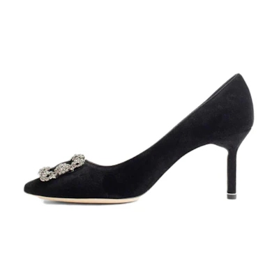 (W) Manolo Blahnik Hangisi 'Black Satin'