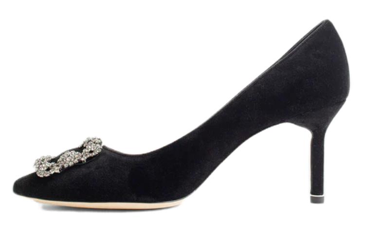 (Women) Manolo Blahnik Hangisi 'Black Satin' 319-0995-0015