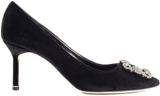 (Women) Manolo Blahnik Hangisi 'Black Satin' 319-0995-0015 Order (Women) Manolo Blahnik Hangisi 'Black Satin' 319-0995-0015