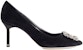 (W) Manolo Blahnik Hangisi 'Satin Hitam' 319-0995-0015