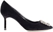 Order (W) Manolo Blahnik Hangisi 'Satin Hitam' 319-0995-0015