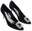 Shop (W) Manolo Blahnik Hangisi 'Satin Hitam' 319-0995-0015