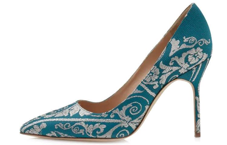 (Women) Manolo Blahnik Hangisi 'Blue Brocade' 122-1956-0002