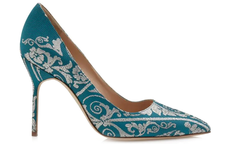 (W) Manolo Blahnik Hangisi 'Blue Brocade' 圖 2
