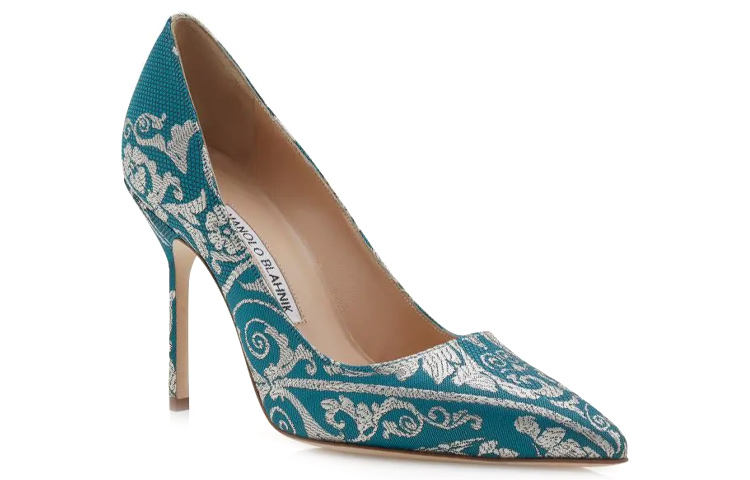 (W) Manolo Blahnik Hangisi 'Blue Brocade' 圖 3
