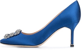 (Women) Manolo Blahnik Hangisi 'Blue Buckle' 9XX-0662-0053 (Women) Manolo Blahnik Hangisi 'Blue Buckle' 9XX-0662-0053