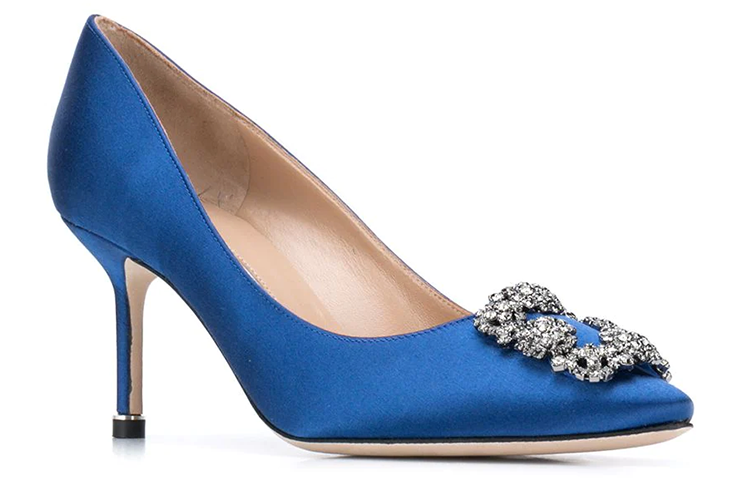 Order MANOLO BLAHNIK Hangisi 缀饰搭扣高跟鞋 女款 藍色