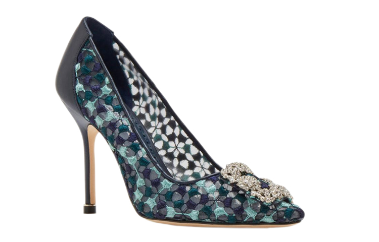 (W) Manolo Blahnik Hangisi 'Blue Lace Jewel Buckle' 圖 3