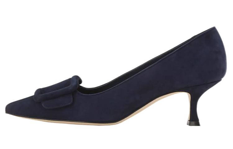 (W) Manolo Blahnik Hangisi 'Blue Satin'