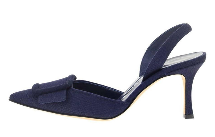 (Women) Manolo Blahnik Hangisi 'Blue Satin' 222-1269-4131