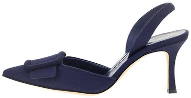 (Women) Manolo Blahnik Hangisi 'Blue Satin' 222-1269-4131 (Women) Manolo Blahnik Hangisi 'Blue Satin' 222-1269-4131