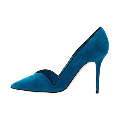 (W) Manolo Blahnik Hangisi 'Blue Satin'