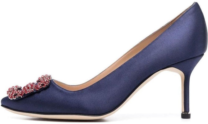 Manolo Blahnik Hangisi 布 時尚尖頭 細跟 高跟鞋 女款 藍色 Buy Manolo Blahnik Hangisi 布 時尚尖頭 細跟 高跟鞋 女款 藍色