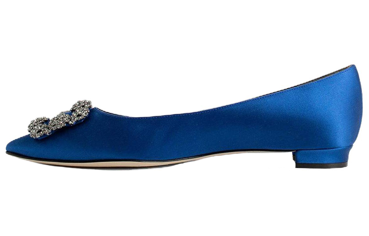 (Women) Manolo Blahnik Hangisi 'Blue Satin' 9XX-0348-4321