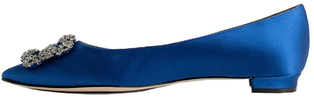 (Women) Manolo Blahnik Hangisi 'Blue Satin' 9XX-0348-4321 (Women) Manolo Blahnik Hangisi 'Blue Satin' 9XX-0348-4321
